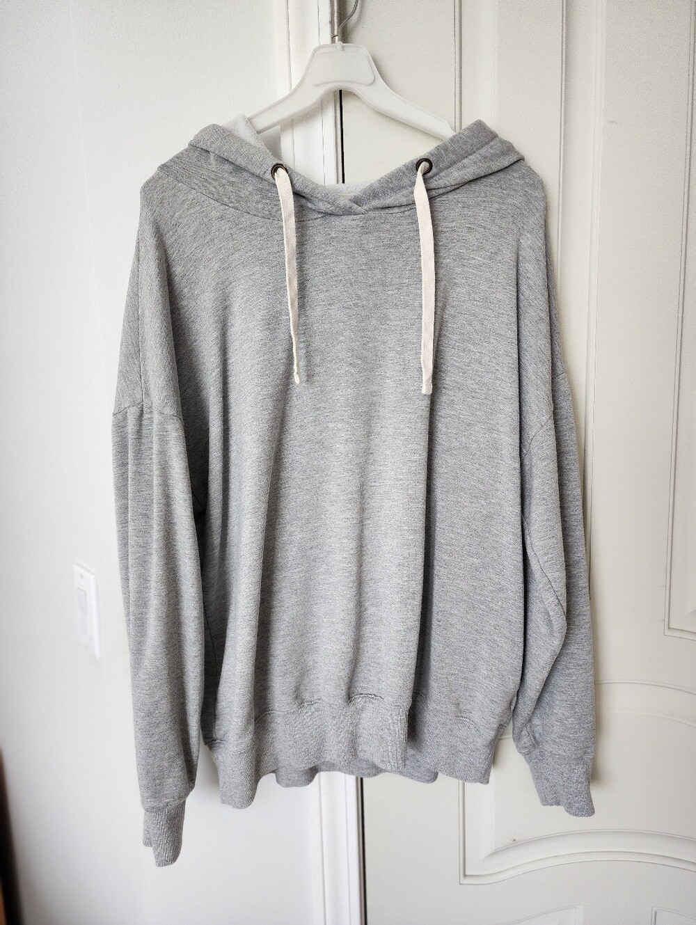 Buffalo David Bitton Heathered Gray Viscose Cotton Drop Shoulder Hoodie L